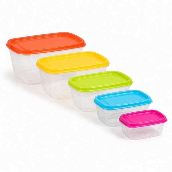 5 PIECES PLASTIC FOOD CONTAINER SET | 210-8010 - Image 