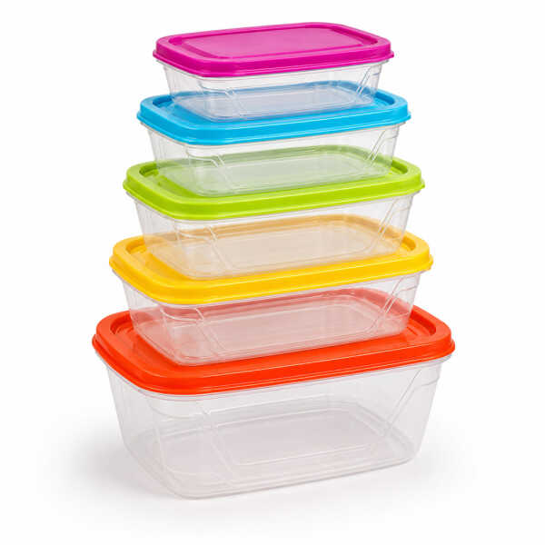 5 PIECES PLASTIC FOOD CONTAINER SET | 210-8010 - Image 