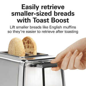 HAMILTON BEACH 2 SLICE STAINLESS STEEL TOASTER SILVER 120V-850W | 22785G - Image 
