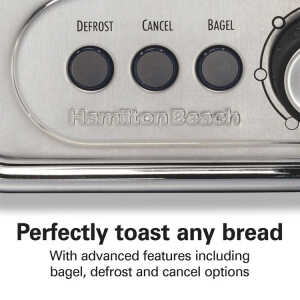 HAMILTON BEACH 2 SLICE STAINLESS STEEL TOASTER SILVER 120V-850W | 22785G - Image 