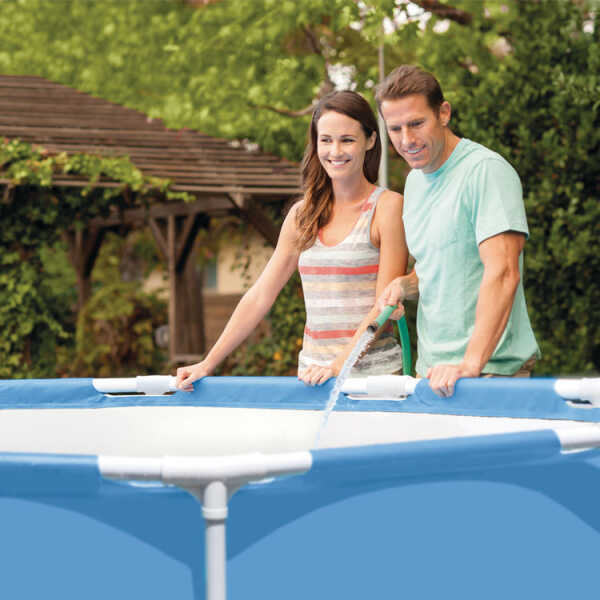INTEX 1.83MX38CM CANOPY METAL FRAME SWIMMING POOL BLUE  | 28209-NP - Image 
