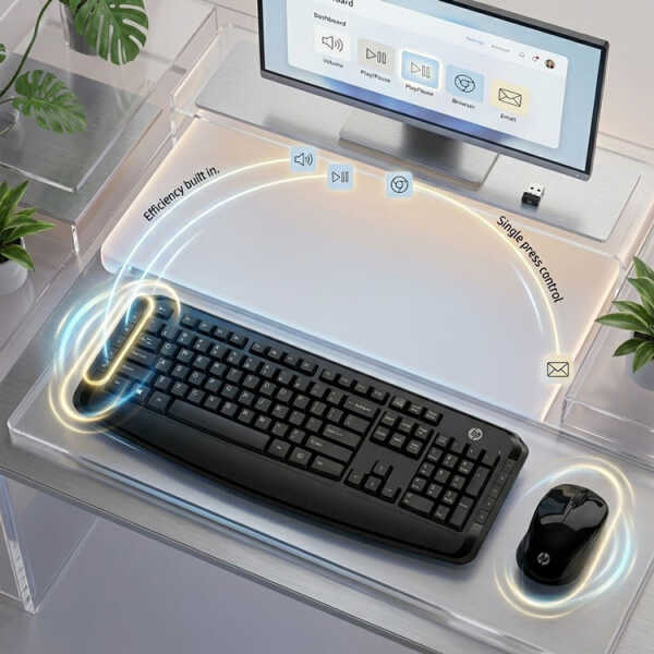HP WIRELESS 300 SLIM KEYBOARD AND MOUSE COMBO | 3ML04AA#ABL - Image 