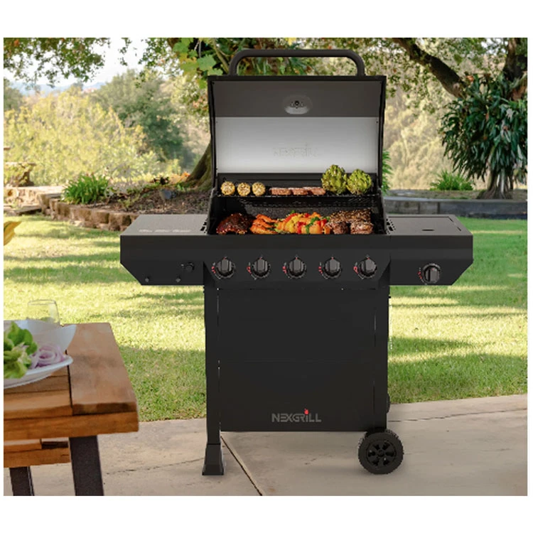 NEXGRILL Gas Grill with 5 Burners and Convenient Side Burner