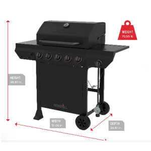 NEXGRILL 5 BURNERS PROPANE GAS GRILL W/ SIDE BURNER IN BLACK | 720-0888SF - Image 