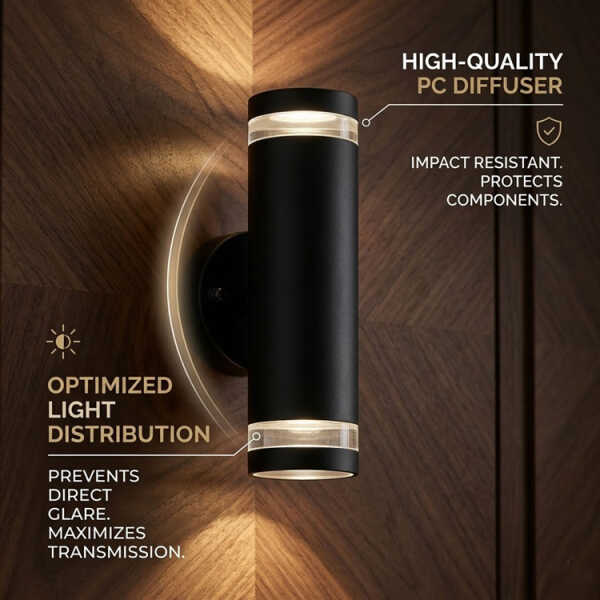 LIGHTSOURCE INDOOR/OUTDOOR WALL LAMP GU10 5W IP44 MATT BLACK | 7745-BK - Image 