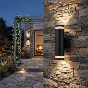 LIGHTSOURCE INDOOR/OUTDOOR WALL LAMP GU10 5W IP44 MATT BLACK | 7745-BK - Image 