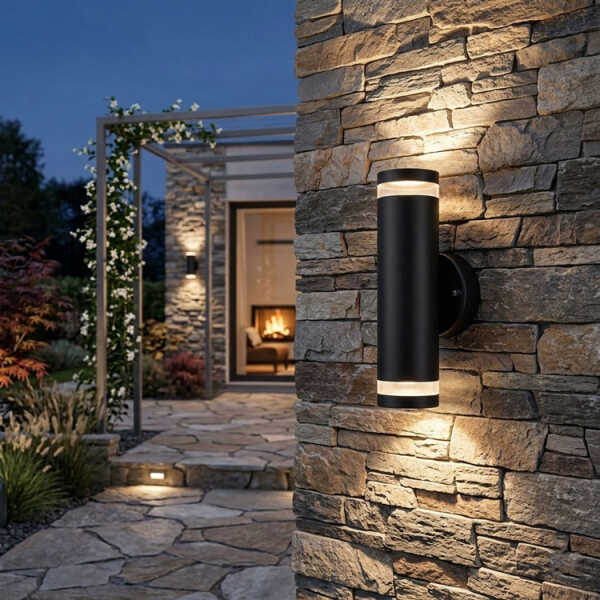 LIGHTSOURCE INDOOR/OUTDOOR WALL LAMP GU10 5W IP44 MATT BLACK | 7745-BK - Image 