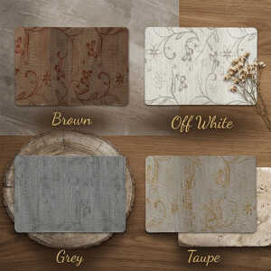 LOTUS HOME COLLECTION 6 PCS RECTANGULAR PLACEMAT ASSORTED COLORS | 88208 - Image 