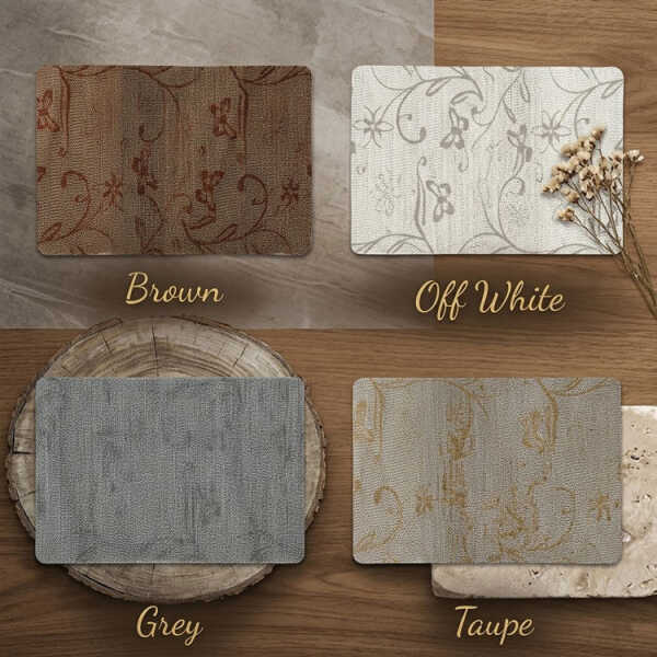 LOTUS HOME COLLECTION 6 PCS RECTANGULAR PLACEMAT ASSORTED COLORS | 88208 - Image 