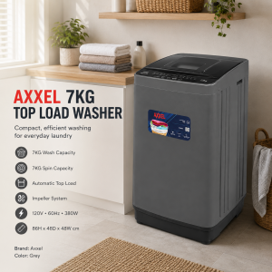 AXXEL 7KG TOP LOAD WASHER WITH IMPELLER GREY | AFWM700 - Image 