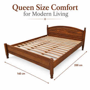 AMANTA QUEEN SIZE WOODEN BED 160X200 BLACK KABBES | AMANTA160X200 - Image 