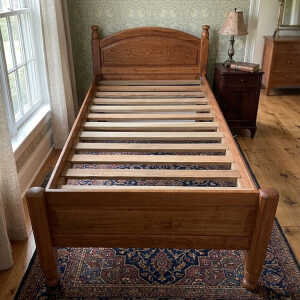 AMANTA WOODEN SINGLE SIZE BED W90XD190XH79 (GELE KABES) BROWN | AMANTA90X190GKB - Image 