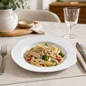 ELEGANT 9" WHITE DEEP PLATE | AS-6934 - Image 