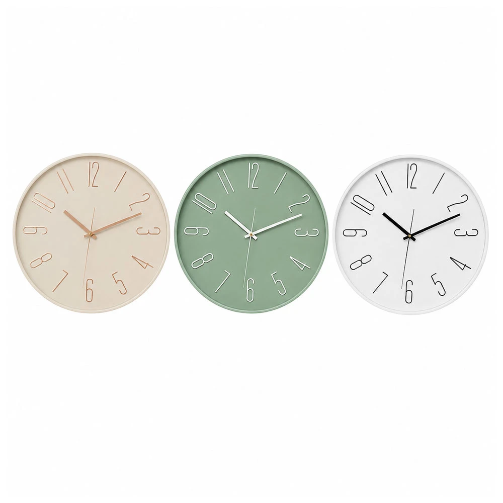 Wall-mounted decorative wall clock in a contemporary home office
