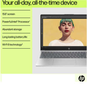 HP 15.6" FHD TOUCH INTEL i7-1355U 16GB 512SSD WIN 11 NATURAL SILVER (15-FD0127DX)| B4HN8UA#ABA - Image 