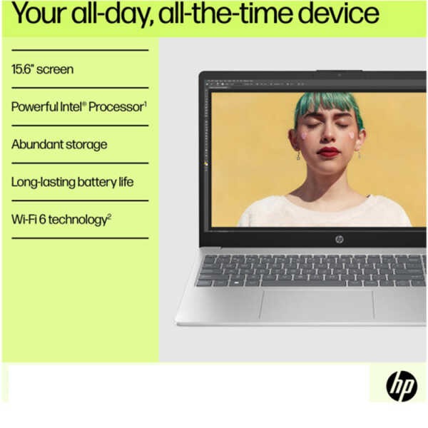 HP 15.6" FHD TOUCH INTEL i7-1355U 16GB 512SSD WIN 11 NATURAL SILVER (15-FD0127DX)| B4HN8UA#ABA - Image 
