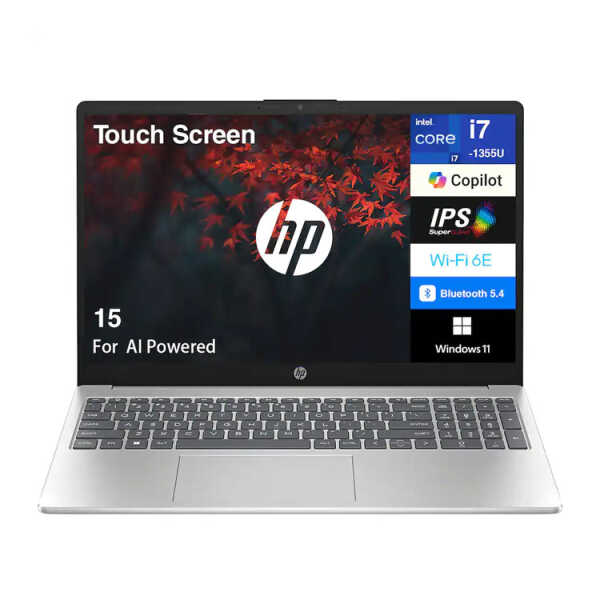 HP 15.6" FHD TOUCH INTEL i7-1355U 16GB 512SSD WIN 11 NATURAL SILVER (15-FD0127DX)| B4HN8UA#ABA - Image 