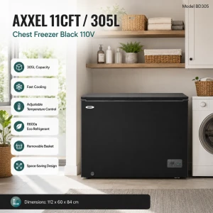 AXXEL 11CFT/305L CHEST FREEZER BLACK 110V | BD305 - Image 