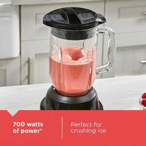BLACK & DECKER 1.25L/ 42OZ ICE CRUSH BLENDER W/GLASS JAR BLACK 700W-120V | BL-0876-1BDLA - Image 