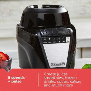 BLACK & DECKER 1.25L/ 42OZ ICE CRUSH BLENDER W/GLASS JAR BLACK 700W-120V | BL-0876-1BDLA - Image 