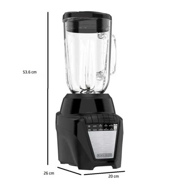BLACK & DECKER 1.25L/ 42OZ ICE CRUSH BLENDER W/GLASS JAR BLACK 700W-120V | BL-0876-1BDLA - Image 