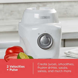 BLACK+DECKER 1.25L/42OZ ICE CRUSH BLENDER W/GLASS JAR WHITE 700W-120V | BL0876-0WDLA - Image 