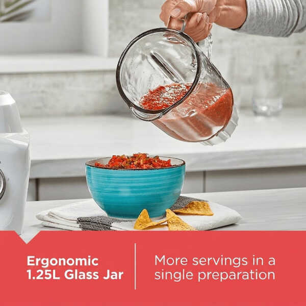 BLACK+DECKER 1.25L/42OZ ICE CRUSH BLENDER W/GLASS JAR WHITE 700W-120V | BL0876-0WDLA - Image 