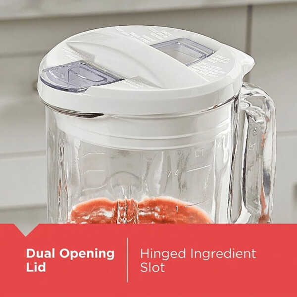 BLACK+DECKER 1.25L/42OZ ICE CRUSH BLENDER W/GLASS JAR WHITE 700W-120V | BL0876-0WDLA - Image 