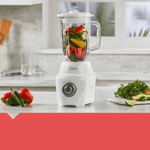 BLACK+DECKER 1.25L/42OZ ICE CRUSH BLENDER W/GLASS JAR WHITE 700W-120V | BL0876-0WDLA - Image 