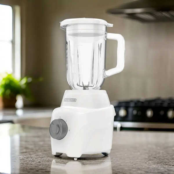 BLACK+DECKER 1.25L/42OZ ICE CRUSH BLENDER W/GLASS JAR WHITE 700W-120V | BL0876-0WDLA - Image 