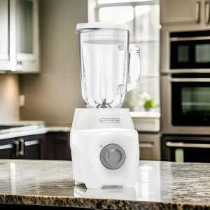 BLACK+DECKER 1.25L/42OZ ICE CRUSH BLENDER W/GLASS JAR WHITE 700W-120V | BL0876-0WDLA - Image 