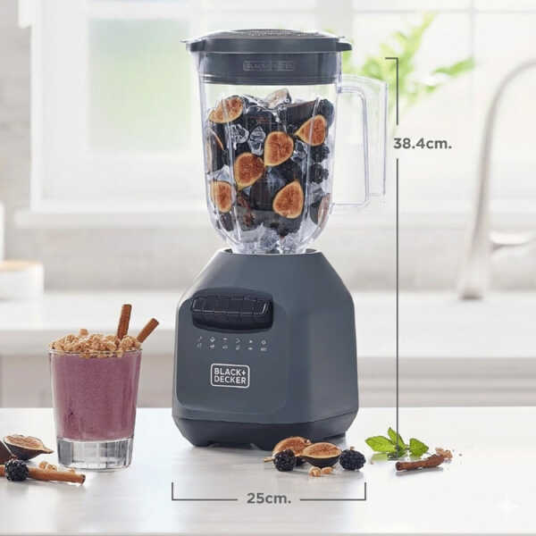 BLACK & DECKER 1.65L/56OZ ICE CRUSH BLENDER W/PLASTIC JAR GREY 900W-120V | BL22209PB-LA - Image 