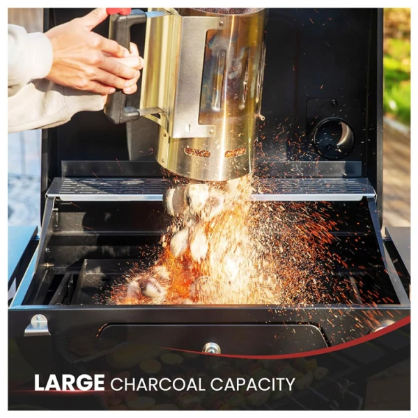 ROYAL GOURMET 24" CHARCOAL GRILL W/ FOLDING SIDE TABLES IN BLACK | CD1824EN - Image 