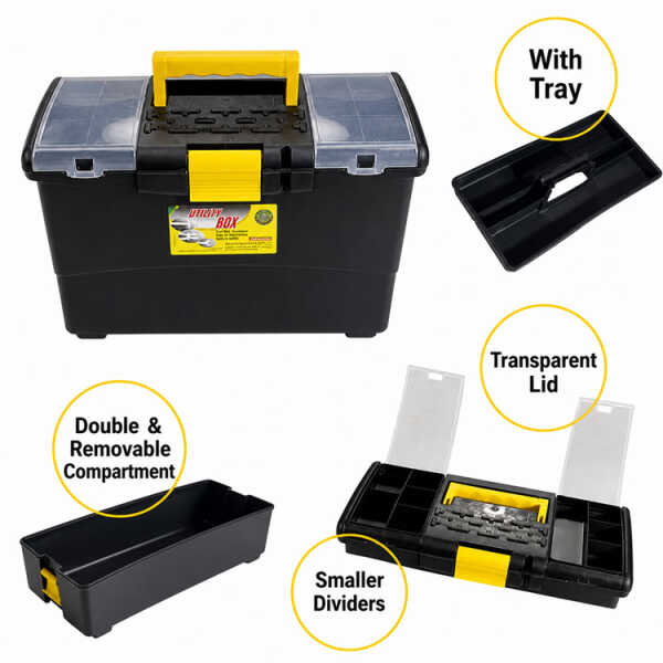 PLASTIC UTILITY TOOLBOX 16" | CF-26 - Image 
