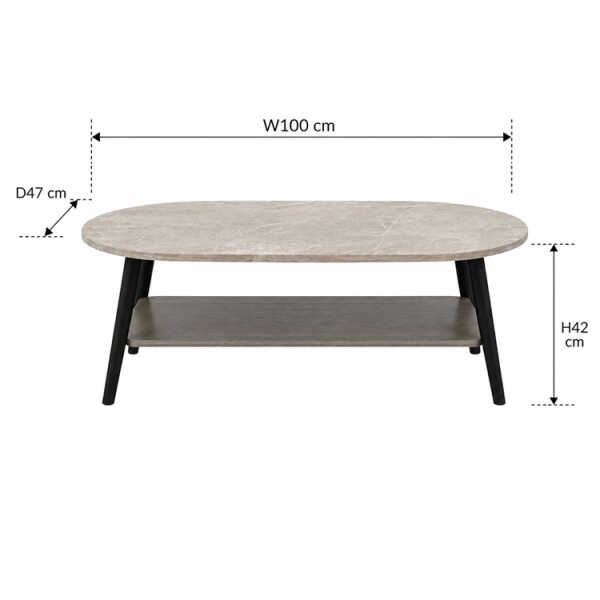 SALON CENTER TABLE BROWN 100x47x42CM | CJ003153 - Image 