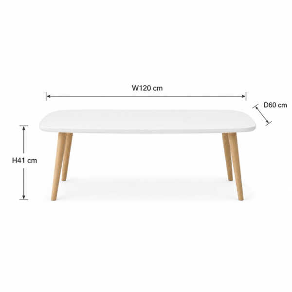 CENTER TABLE WARM WHITE 120X60X41CM | CJ012501 - Image 