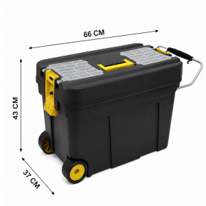 ROLLING TOOL BOX WITH HANDLE 66X37X43CM | CR-01 - Image 