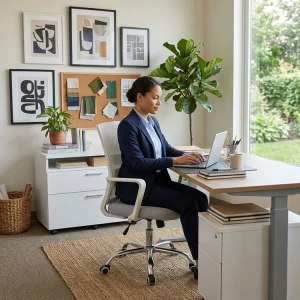 WHITE/GREY OFFICE CHAIR 56X47X98 | DNY00510 - Image 