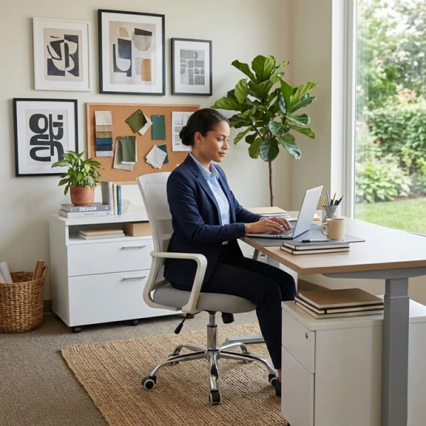 WHITE/GREY OFFICE CHAIR 56X47X98 | DNY00510 - Image 
