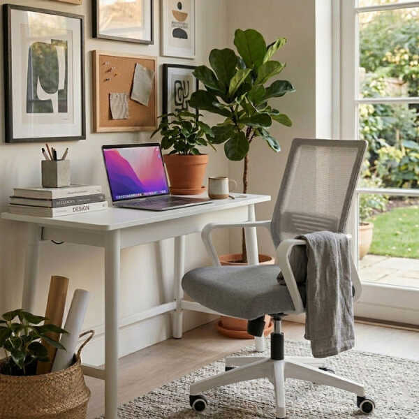 WHITE OFFICE CHAIR 57.5X65X92 | DNY009016 - Image 