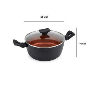 8PCS FORGED ALUMINUM COOKWARE SET BLACK (1X STOCKPOT W/ LID/ 1X SAUCE POT W/LID 1X SAUCEPAN W/LID / 1X GRILL PAN / 1X SKILLET | EP-8PCS-035 - Image 