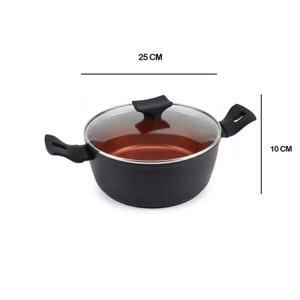 8PCS FORGED ALUMINUM COOKWARE SET BLACK (1X STOCKPOT W/ LID/ 1X SAUCE POT W/LID 1X SAUCEPAN W/LID / 1X GRILL PAN / 1X SKILLET | EP-8PCS-035 - Image 