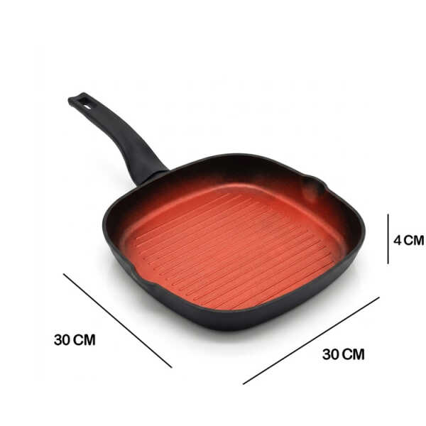8PCS FORGED ALUMINUM COOKWARE SET BLACK (1X STOCKPOT W/ LID/ 1X SAUCE POT W/LID 1X SAUCEPAN W/LID / 1X GRILL PAN / 1X SKILLET | EP-8PCS-035 - Image 