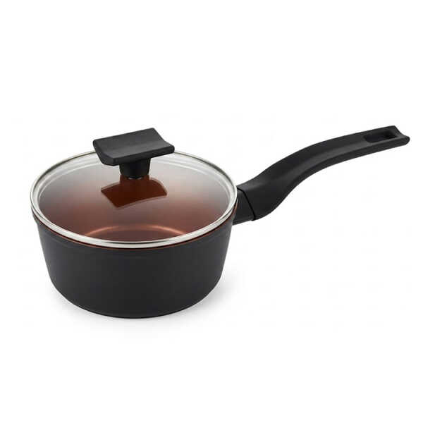 8PCS FORGED ALUMINUM COOKWARE SET BLACK (1X STOCKPOT W/ LID/ 1X SAUCE POT W/LID 1X SAUCEPAN W/LID / 1X GRILL PAN / 1X SKILLET | EP-8PCS-035 - Image 