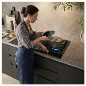 SIEMENS Q500 5 BURNERS GAS COOKTOP 90 CM TEMPERED GLASS BLACK | EP9A6MI40NI - Image 