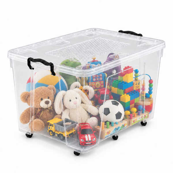 TRANSPARENT STORAGE BOX WITH ROLLERS | FAV-1225 - Image 