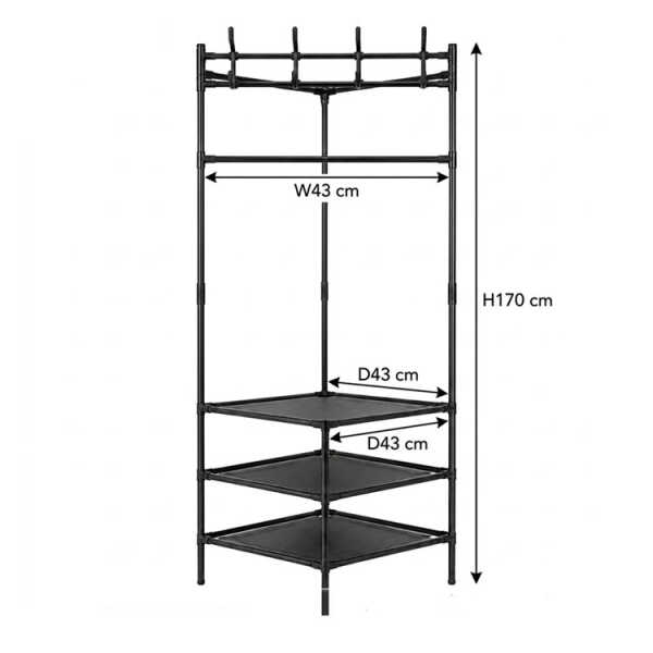 METAL MULTIPURPOSE RACK 43X43X170CM | FSK10731 - Image 