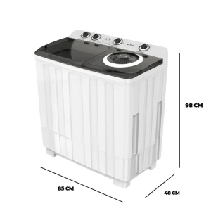 GLOBAL 12KG SEMI-AUTOMATIC WASHING MACHINE WHITE 115V-600W | GB12KG - Image 