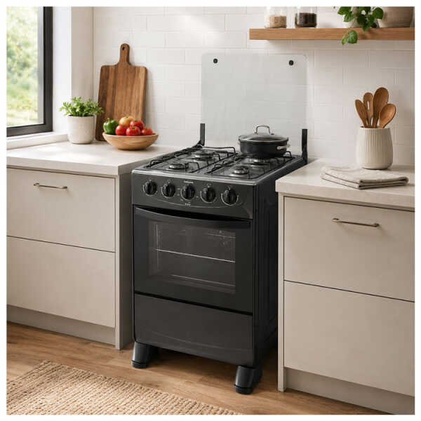 GLOBAL DELICATO 20" 4 BURNERS GAS RANGE BLACK | GB4PBLACK - Image 