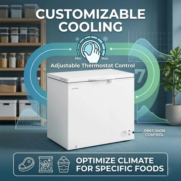GLOBAL 7 CU.FT CHEST FREEZER WHITE 115V-60HZ | GB7CUBCF - Image 